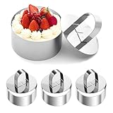 CANCYCC 4 Stück Dessertringe und Speiseringe Set, Tortenring, Edelstahl Ring, 8cm Kleine...