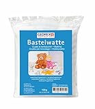 Glorex 6252105 6 2521 5 - Bastelwatte, 100 g, weiß, 100 % Polyester, waschbar und...