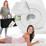 maxVitalis Schlaf Topper Reise-Set 3 teilig: Visko-Matratzenauflage,...