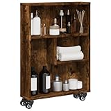 Myheimly Aufbewahrungswagen Schmal Räuchereiche 48x13x68cm Holzwerkstoff