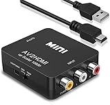 LUHWYJA RCA zu HDMI Konverter, RCA HDMI-Adapter, Mini AV RCA CVBS auf HDMI Video Audio...