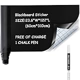 Ezigoo Tafelfolie Selbstklebend 60 x 310 cm, mit 1 Stück Weiß Kreidestift,...