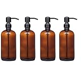 Wresetly 4X Glas 18 Oz Hand Glas Flasche Edelstahl Drücken Typ Spender Flasche Seifen...