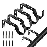 4 Stück Metall Gardinenstange Halterung Verstellbare, Gardinenstangen Halter,...