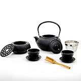 Lumaland Tee Set 8-teilig | 1,4 Liter Gusseiserne Teekanne Tetsubin | Stövchen...