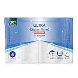 by Amazon ULTRA Küchenrolle, Extra Saugfähig, 4 Rollen (4 Rollen, 1-er Pack), 45...