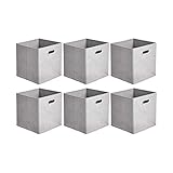 Amazon Basics – Aufbewahrungswürfel aus Stoff, faltbar, mit ovalen Ösen,...