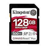 Kingston Canvas React Plus 128GB SDXC Speicherkarte UHS-II 300R/260W U3 V90 für...