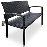 Casaria® Gartenbank Wetterfest Polyrattan UV-beständig 320kg Belastbar Garten Terrasse...