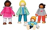 goki 51463 - Hochwertige Biegepuppen Interkulturelle Familie - Puppenset mit 4...