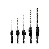 WZFC Spiralbohrer-Set, 1/4 Zoll Schaft, 2/3,2/4/5/6 Mm, Senkbohrer-Set, 5-teiliges...