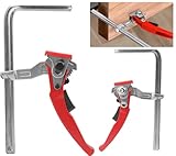 BIGP 2 Stück Zwinge, Ganzstahl-Tischzwinge mit Hebelgriff, Hebelzwinge, Schnellspanner...