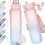 AOHAN Trinkflasche, 1l Wasserflasche BPA-Frei, Trinkflasche Sport Auslaufsicher,...