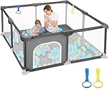 Dripex Laufstall Baby 123x123cm, Laufgitter Baby, Laufstall mit atmungsaktivem Netz,...