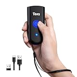 Tera Mini Tragbarer Barcode-Scanner Laser Barcodescanner 3-in-1 Bluetooth & USB-Kabel &...