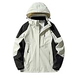 Generisch Regenmantel Damen Wasserdicht Atmungsaktiv Softshelljacke mit Kapuze Bequeme...