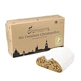 Bio Dresdner Christstollen 1 kg echter Dresdner Stollen im Präsentkarton ohne...