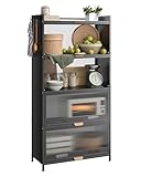NETEL Rostfreies 5-stufiges Küchenregale Stehend, Küchenschrank mit Rollen und...