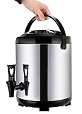 Isolierter Heißwasserspender aus Edelstahl mit Wasserhahn, ideal für Catering, Milchtee...
