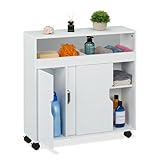 Relaxdays Nischenschrank, 3 Fächer, 2 offene Ablagen, H x B x T: 71,5 x 70 x 20 cm, Bad,...