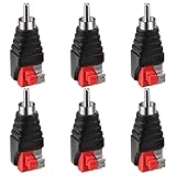 6 Stück Cinch Stecker Audio Cinch Stecker Adapter Lautsprecherkabel Adapter Lautsprecher...