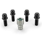 H&R Felgenschloss-Set R13 M14x1.50x27mm Kugelbund Schwarz - 4 Felgenschloss-Schrauben...