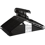 Kleiderbügel schwarz 50 Stück mit drehbaren Haken, Bügel, Kunststoff,...