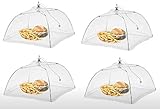 RHP Fliegenhaube XXL 4er Set Abdeckhaube für Essen, Faltbare Kuchenabdeckung...