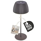 BRILONER - Riffle LED Tischlampe kabellos IP44 mit Lichtkante, Touchdimmer, Akku...
