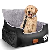 Hunde Autositz, 55x30x30cm, 1 Ansteckbare, Verstellbare Sicherheitsleinen, Auto-Hundebett...