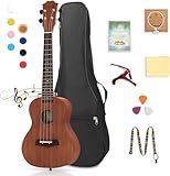 Dripex 23 Zoll Konzert Ukulele Set - Vintage Kleine Gitarre Kit für Erwachsene Kinder...