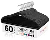 HOUSE DAY Kleiderbügel Samt 60 Stück, Kleiderbügel Platzsparend Filz Bügel -...