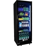Getränkekühlschrank ZKB 360 schwarz Flaschenkühlschrank Kühlschrank mit Glastüre...