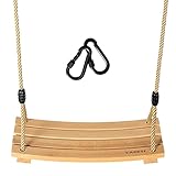 Holz Schaukelsitz für Kinder und Erwachsene, Holzschaukel Outdoor mit Einstellbares...