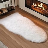 iHeroo Faux Lammfell Schaffell Teppich, 60x90 cm Weicher Flauschiger Teppich Wohnzimmer,...