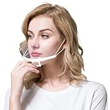 GUSTO 12 Stück Visier Transparente Maske für Nase und Mund mit weißem Rand mit...