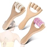 3 Stück Holz Massageroller, Rückenmuskel-Roller, Manuelle...