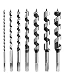 QWORK® 7-teiliges Holzspiralbohrer Satz, Sechskantschaft Holzbohrer Länge...