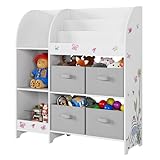 HOCSOK Spielzeugregal, Bücherregal Kinder, Kinderregal mit 4...