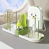 Babyflaschenbürste, 6 in 1 Reiseflaschenreiniger-Set mit Silikon-Flaschenbürste,...