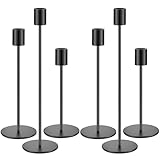Kerzenständer Set 6 Schwarzen Kerzenhaltern Säulenförmig Kerzenhalter in 3...