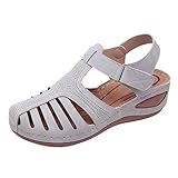 Hanraz lässig mit absatz Strandsandalen Vintage Sandalette Walking Keilabsatz Bohemian...