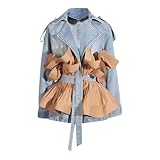 kowaku Jeansjacke für Damen Bequeme Jeansweste zum Klettern, Ausgehen, Einkaufen, l