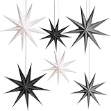 JOYSAL 6 Stück Papiersterne für Weihnachts Deko, 3 * 30cm & 3 * 45cm Papier Stern...