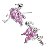 Hemobllo 1Paar Flamingo Ohrstecker für Damen Schillernde Zirkonsteine Elegantes Design...