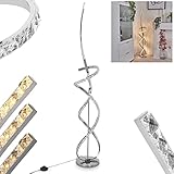 LED Stehleuchte Robalo, moderne Bodenlampe aus Metall in Chrom/Weiß/Glitzereffekt,...