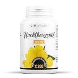 Bio Nachtkerzenöl - Evening Primrose Oil - 1500 mg/Tag - 200 kaltgepresste Öl Kapseln