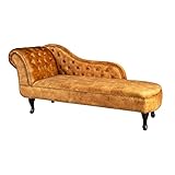 Riess Ambiente Chesterfield Récamière 170cm senfgelb Samt mit Knopfheftung und...