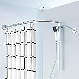 aleawol Duschvorhangstange L Form Edelstahl 80-100 x 80-100cm Teleskopstange...