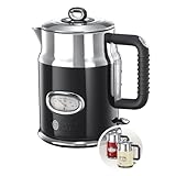 Russell Hobbs Wasserkocher [1,7l, 2400W] Retro Schwarz & polierter Edelstahl...